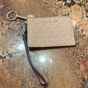 Michael Kors Blush Wristlet with Gold Accents